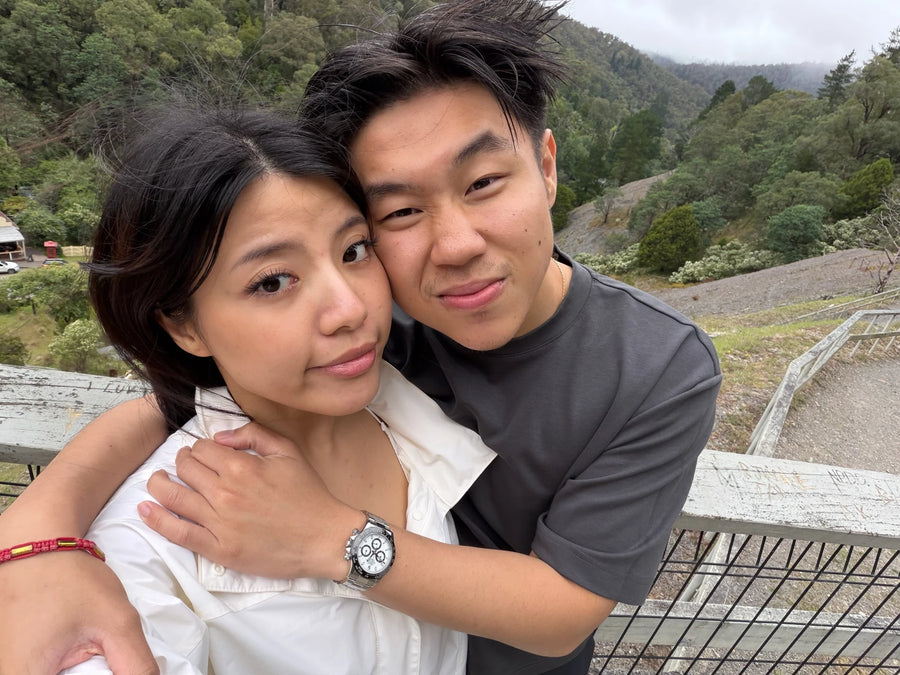 Harry, ember patch co-founder, with his girlfriend